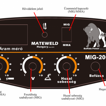 MATEWELD Hungary Buffalo Power™ MIG-200 inverteres co hegesztőgép