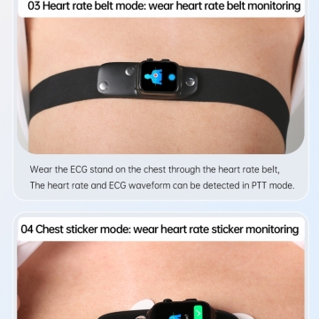 FitMate™ EKG E500 Okosóra - Fekete Cserélhető Szilikon szíjjal